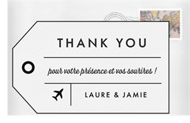 'First Class' Wedding Thank You Note