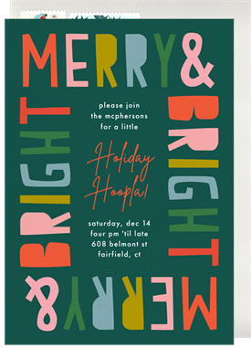 'Colorful Merry' Holiday Party Invitation