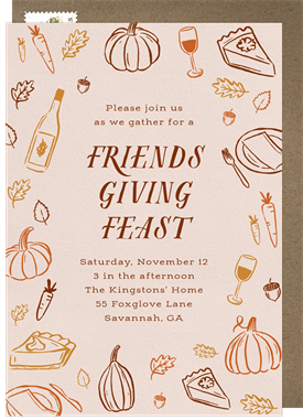 'Festive Fall Feast' Thanksgiving Invitation