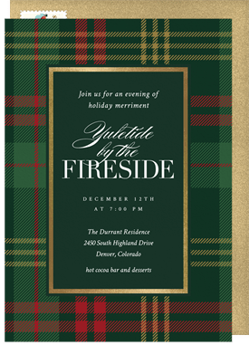 'Cozy Plaid' Christmas Party Invitation