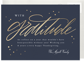 'Gratitude Script' Thanksgiving Card