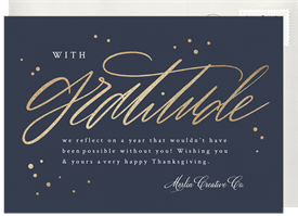 'Gratitude Script' Business Thanksgiving Card