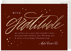 'Gratitude Script' Business Thanksgiving Card