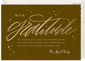 'Gratitude Script' Thanksgiving Card