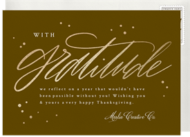 'Gratitude Script' Business Thanksgiving Card