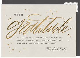 'Gratitude Script' Thanksgiving Card