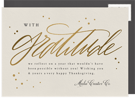 'Gratitude Script' Business Thanksgiving Card