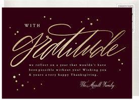 'Gratitude Script' Thanksgiving Card