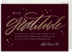 'Gratitude Script' Business Thanksgiving Card