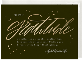 'Gratitude Script' Business Thanksgiving Card