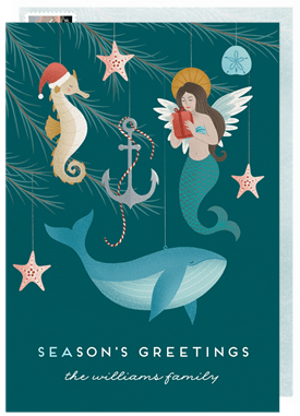 'Nautical Ornaments' Holiday Greetings Card