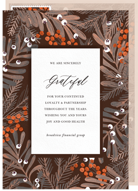 'Hardy Autumn Foliage' Business Thanksgiving Card