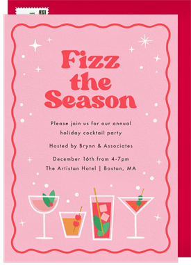 'Fizz the Season' Business Holiday Party Invitation