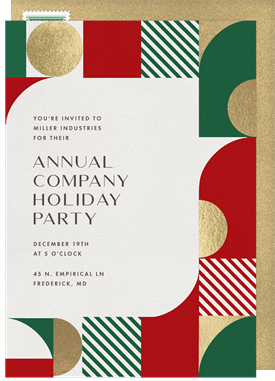 'Festive Geo Border' Business Holiday Party Invitation