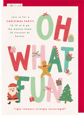 'Oh What Festive Fun' Christmas Party Invitation