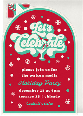 'Snowy Celebration' Business Holiday Party Invitation