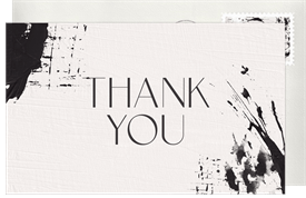 'Oil and Charcoal' Wedding Thank You Note