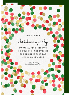 'Confetti Sparkles' Christmas Party Invitation