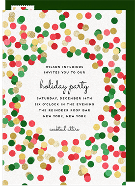 'Confetti Sparkles' Business Holiday Party Invitation