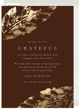 'Foiled Leaf Elegance' Business Thanksgiving Card