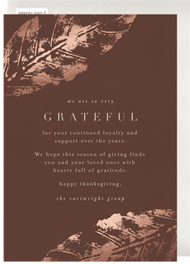 'Foiled Leaf Elegance' Business Thanksgiving Card