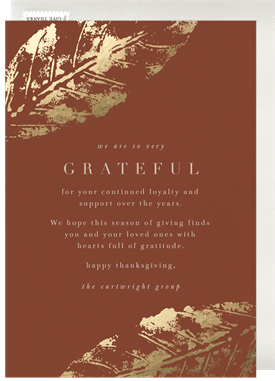 'Foiled Leaf Elegance' Business Thanksgiving Card