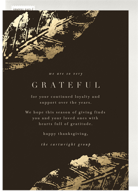 'Foiled Leaf Elegance' Business Thanksgiving Card