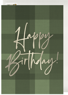 'Plaid Birthday' Birthday Cards Card