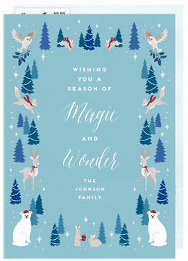 'Adorable Woodland Animals' Holiday Greetings Card