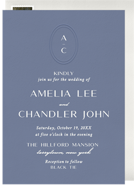 'Oval Modern Stack' Wedding Invitation