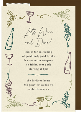 'Vineyard Doodles' Entertaining Invitation