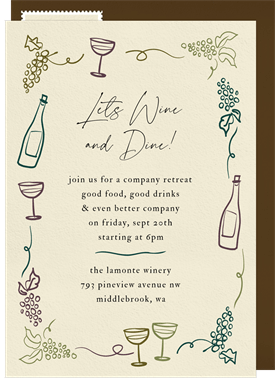 'Vineyard Doodles' Company Retreat Invitation