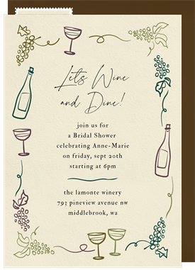 'Vineyard Doodles' Bridal Shower Invitation