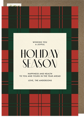 'Three Toned Tartan' Holiday Greetings Card