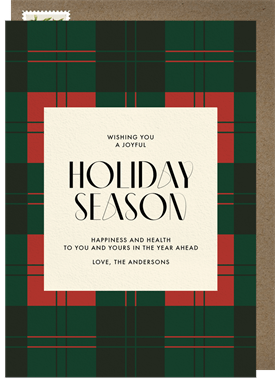 'Three Toned Tartan' Holiday Greetings Card