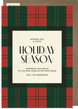 'Three Toned Tartan' Holiday Greetings Card