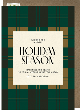 'Three Toned Tartan' Holiday Greetings Card