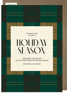 'Three Toned Tartan' Business Holiday Greetings Card