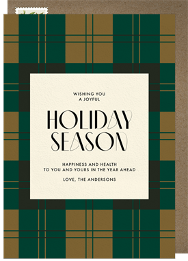 'Three Toned Tartan' Holiday Greetings Card