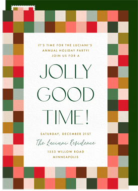 'Festive Checkers' Holiday Party Invitation