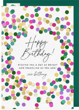 'Birthday Confetti Sparkles' Birthday Cards Card