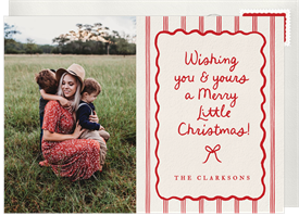 'Merry Little Christmas Bow' Christmas Greetings Announcement