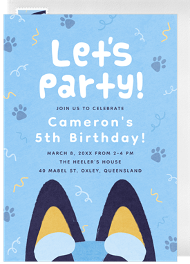 'Paws & Pups' Kids Birthday Invitation