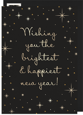 'Brightest & Happiest New Year' Business New Year's Greeting Card