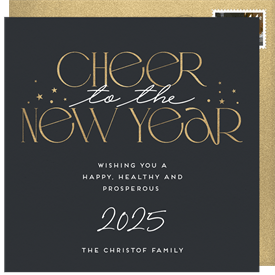 'Cheers to the New Year' New Year's Greeting Card