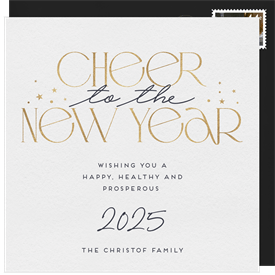 'Cheers to the New Year' New Year's Greeting Card