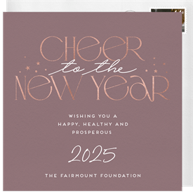'Cheers to the New Year' Business New Year's Greeting Card