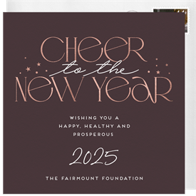 'Cheers to the New Year' Business New Year's Greeting Card