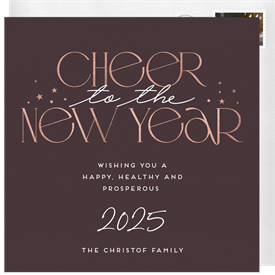 'Cheers to the New Year' New Year's Greeting Card