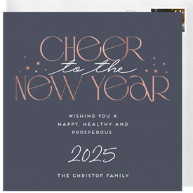 'Cheers to the New Year' New Year's Greeting Card